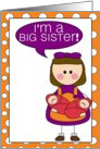 i’m a big sister - baby girl twins announcement card