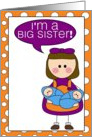 i’m a big sister - baby boy twins announcement card