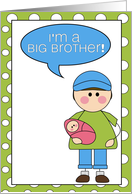 i’m a big brother - baby girl announcement card