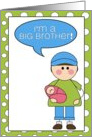 i’m a big brother - baby girl announcement card