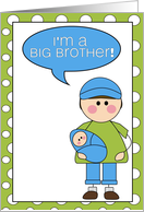 i’m a big brother - baby boy announcement card