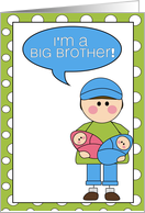 i’m a big brother - baby boy/girl twins announcement card