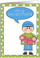 i’m a big brother - baby girl twins announcement card