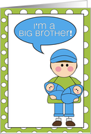 i’m a big brother - baby boy twins announcement card