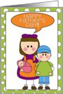 happy father’s day - from daughter, son & baby girl card