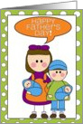 happy father’s day - from daughter, son & baby boy twins card