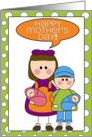 happy mother’s day - from daughter, son & baby boy/girl twins card