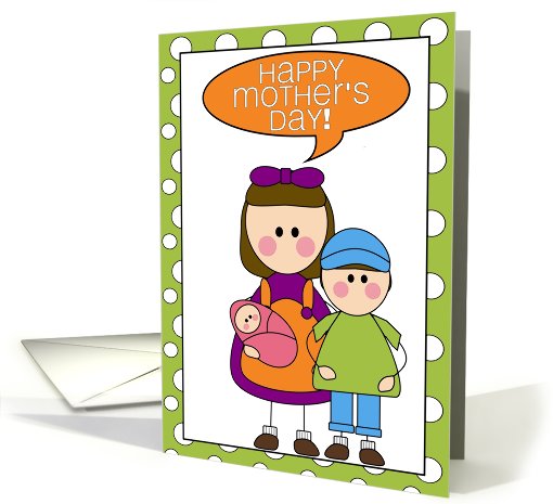 happy mother's day - from daughter, son & baby girl card (607896)