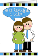 we’re having a baby! - announcement card