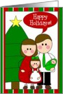 holiday greetings to you & yours....(family of four - girl & baby)) card