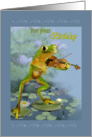 Birthday, Frog with fiddle card