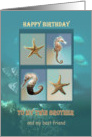 Birthday, twin brother from twin sister, Undersea card