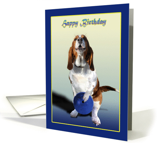 Birthday, Hound bowling card (468471)