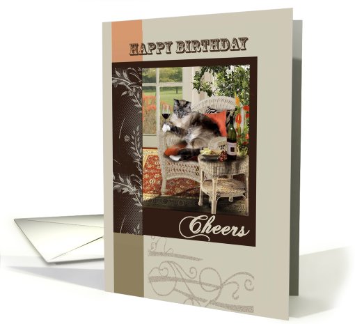 Getting older birthday, Kitty Cheers card (469525)
