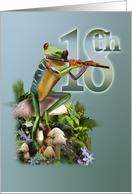 Eighteenth birthday, Frog with flute card