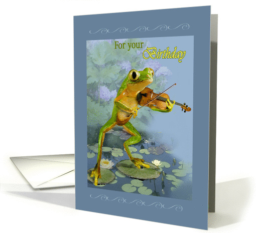 Birthday, Frog with fiddle card (473734)