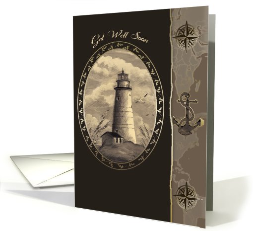 Get well soon, Lighthouse card (481300)