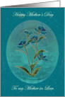 Mothers day, mother-in-law, blue flowers card