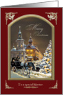 Christmas for mentor, Church with horse and buggy card