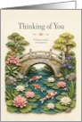 Thinking of You Koi Pond Stone Bridge card