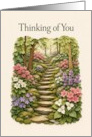 Thinking of You Forest Stone Stairway Garden card