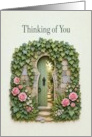 Thinking of You Ivy Garden Stone Keyhole Doorway card
