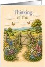 Thinking of You Garden Gate and Wildflower Path card