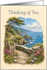 Thinking of You Coastal Stone Wall Overlook card
