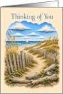 Thinking of You Beach Dunes and Sailboat card