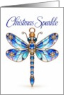 Christmas Blue Jeweled Dragonfly Ornament card