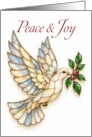 Christmas Peace Dove Holly Ornament card