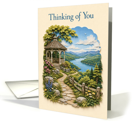 Thinking of You Gazebo Overlooking Mountain Lake card (1995634)