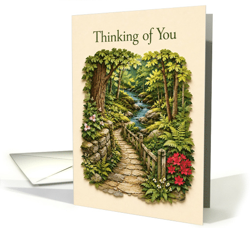 Thinking of You Woodland Path by Forest Stream card (1995656)