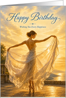 Birthday Ballerina Dancing in Golden Sunset