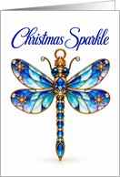 Christmas Blue Jeweled Dragonfly Ornament card
