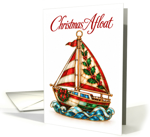 Christmas Sailboat Ornament card (2003012)