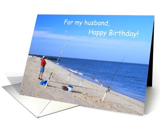Fisherman's Birthday at the Beach for Husband card (662742)