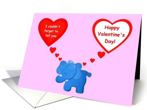 Valentine Elephant with Heart Thoughts card (750252)