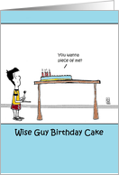 Wise guy birthday cake card