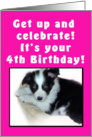 4th Birthday Puppy Pink card