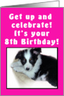8th Birthday Puppy Pink card