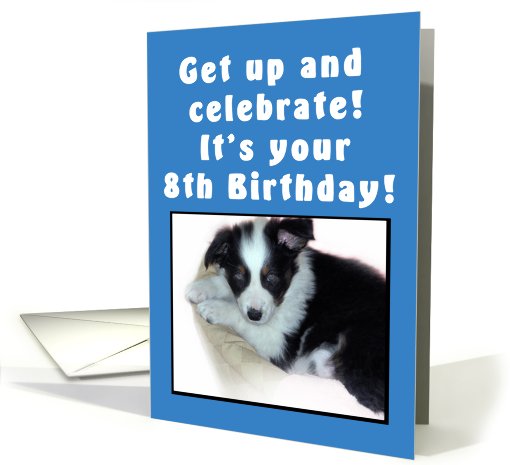 8th Birthday Puppy Blue card (477300)