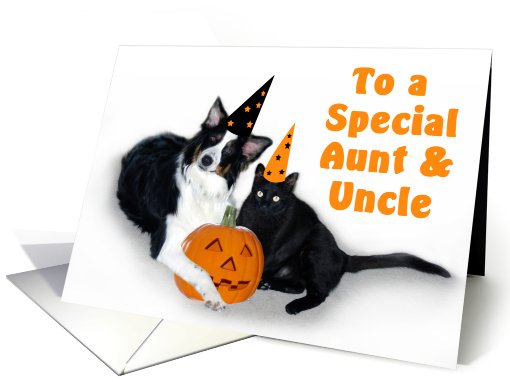 Halloween Dog and Cat to Aunt and Uncle card (481095)