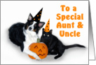 Halloween Dog and Cat to Aunt and Uncle card