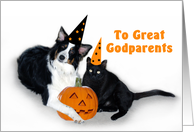 Halloween Dog and Cat, Godparents card