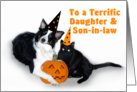 Halloween Dog and Cat, Daugher & Son-in-law card