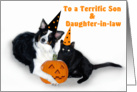 Halloween Dog and Cat, Daugher & Son-in-law card