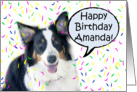 Happy Birthday Aussie, Amanda card