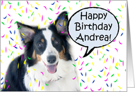 Happy Birthday Aussie, Andrea card