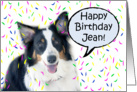 Happy Birthday Aussie, Jean card